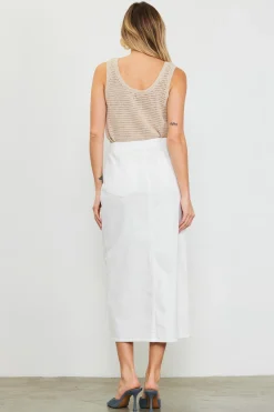 SKIES ARE BLUE Washed Cotton Twill Midi Skirt* Skirts