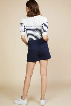 SKIES ARE BLUE Washed Cotton Twill Shorts* Shorts