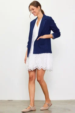 SKIES ARE BLUE Washed Denim Blazer* Blazers