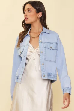 SKIES ARE BLUE Washed Denim Jacket* Outerwear