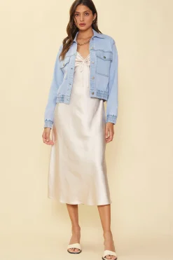 SKIES ARE BLUE Washed Denim Jacket* Outerwear