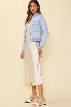 SKIES ARE BLUE Washed Denim Jacket* Outerwear