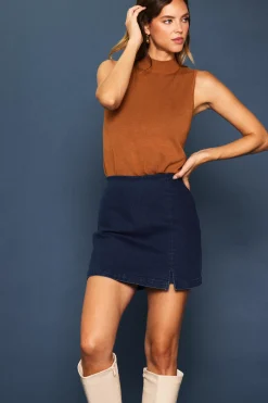 SKIES ARE BLUE Washed Denim Skort* Skirts|Shorts