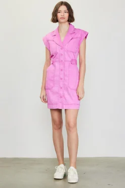 SKIES ARE BLUE Washed Twill Utility Mini Dress* Mini Dresses