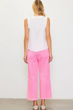 SKIES ARE BLUE Washed Twill Wide Leg Pants* Pants