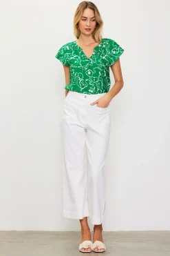 SKIES ARE BLUE Washed Twill Wide Leg Pants* Pants