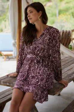 SKIES ARE BLUE Zebra Print Pleated Mini Dress* Mini Dresses